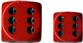 CHESSEX OPAQUE 16MM D6 WITH PIPS DICE BLOCKS (12 DICE) - RED W/BLACK
