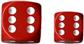 CHESSEX OPAQUE 16MM D6 WITH PIPS DICE BLOCKS (12 DICE) - RED W/WHITE