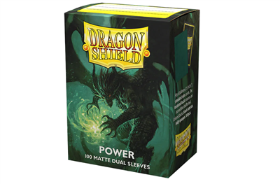 DRAGON SHIELD DUAL MATTE SLEEVES - METALLIC GREEN / POWER (100 SLEEVES)