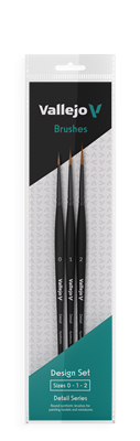 Vallejo - Brush Set / Detail - Design Set - Synthetic fibers (Sizes 0, 1 & 2)