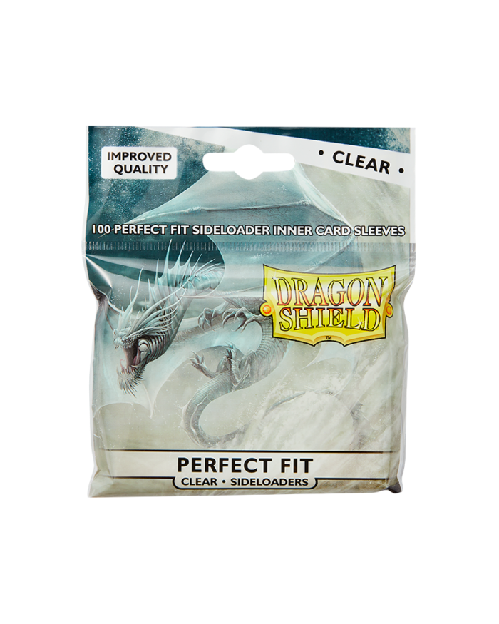 DRAGON SHIELD STANDARD PERFECT FIT SIDELOADING SLEEVES - CLEAR/CLEAR (100 SLEEVES)