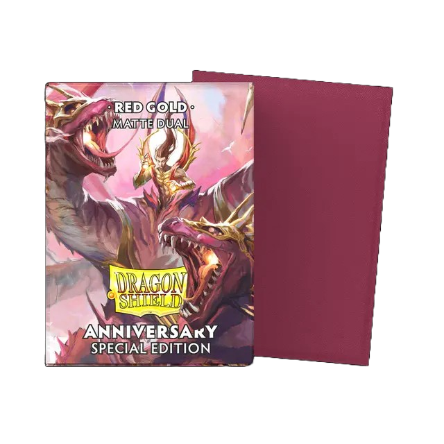 DRAGON SHIELD STANDARD MATTE DUAL SLEEVES SPECIAL EDITION - RED/GOLD (100 SLEEVES)