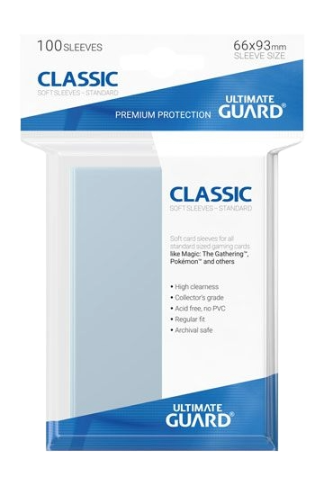 Ultimate Guard Classic Soft Sleeves Fundas de Cartas Tamaño Estándar Transparente (100)