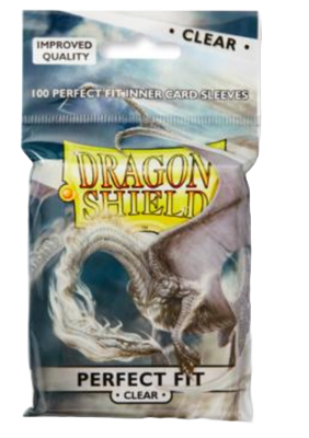 DRAGON SHIELD STANDARD PERFECT FIT SLEEVES - CLEAR/CLEAR (100 SLEEVES)