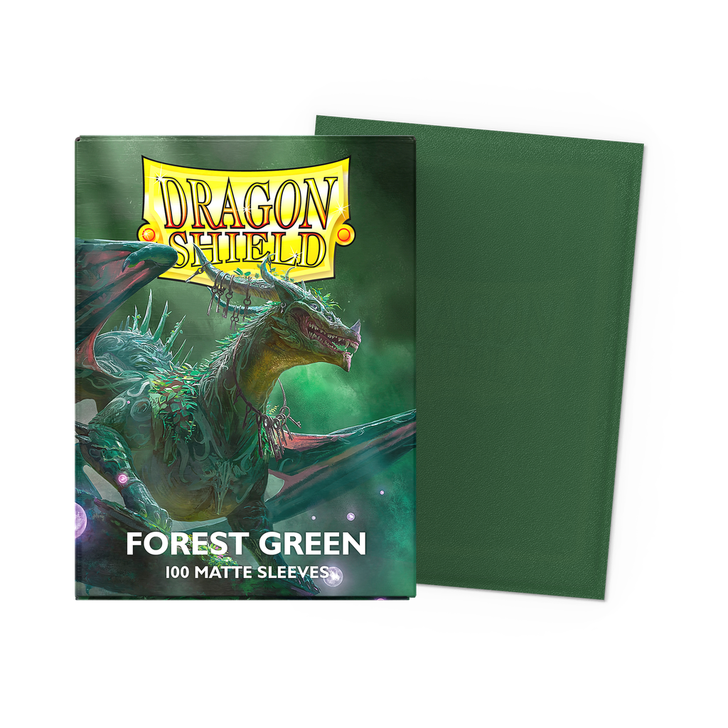 DRAGON SHIELD STANDARD SIZE MATTE SLEEVES - FOREST GREEN (100 SLEEVES)