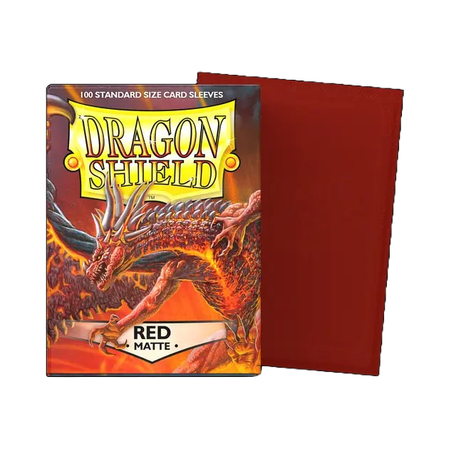 DRAGON SHIELD STANDARD SLEEVES - MATTE RED (100 SLEEVES)