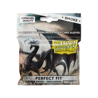 DRAGON SHIELD STANDARD PERFECT FIT SIDELOADING SLEEVES - CLEAR/SMOKE (100 SLEEVES)