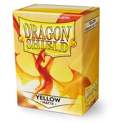 [15981] DRAGON SHIELD STANDARD SLEEVES - MATTE YELLOW (100 SLEEVES)