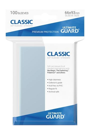 [UGD010001] Ultimate Guard Classic Soft Sleeves Fundas de Cartas Tamaño Estándar Transparente (100)