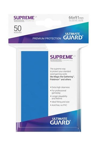 [UGD010798] Ultimate Guard Supreme UX Sleeves Fundas de Cartas Tamaño Estándar Azul Real (50)