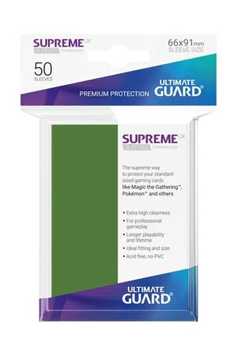 [UGD010793] Ultimate Guard Supreme UX Sleeves Fundas de Cartas Tamaño Estándar Verde (50)