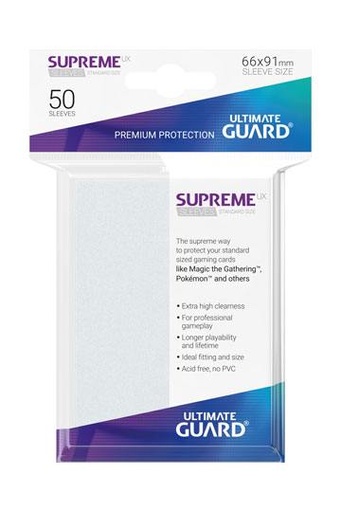 [UGD010789] Ultimate Guard Supreme UX Sleeves Fundas de Cartas Tamaño Estándar Blanco (50)