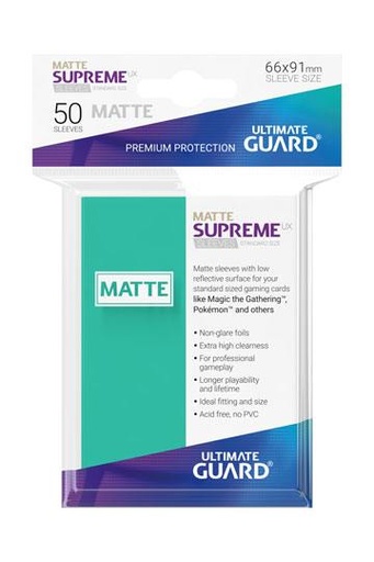 [UGD010816] Ultimate Guard Supreme UX Sleeves Fundas de Cartas Tamaño Estándar Turquesa Mate (50)