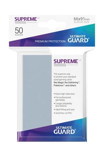 [UGD010790] Ultimate Guard Supreme UX Sleeves Fundas de Cartas Tamaño Estándar Transparente (50)