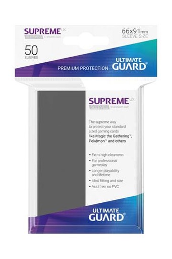 [UGD010788] Ultimate Guard Supreme UX Sleeves Fundas de Cartas Tamaño Estándar Gris Oscuro (50)