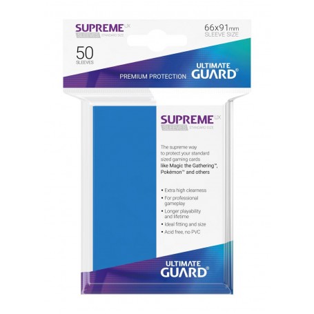 [ugd010799] Ultimate Guard Supreme UX Sleeves Fundas de Cartas Tamaño Estándar Azul (50)