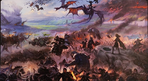 [90581] UP - THE LORD OF THE RINGS TALES OF MIDDLEEARTH BLACK STITCHED PLAYMAT FEAT BORDERLESS SCENE FOR MTG